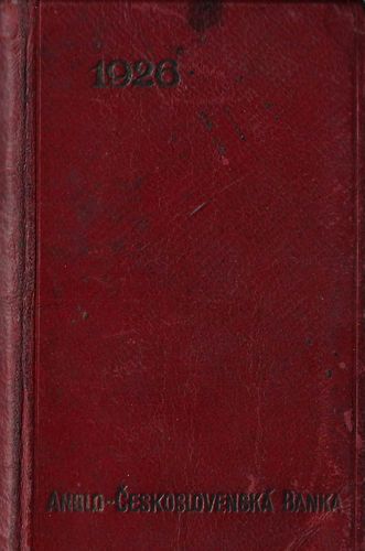 1926ancesbank ANGLO-ČESKOSLOVENSKÁ BANKA – POZNÁMKOVÝ KALENDÁŘ 1926 kalendář