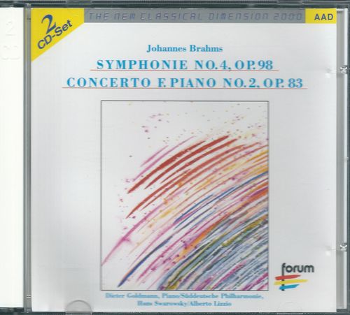 CD J. BRAHMS – SYMPHONIE NO.4, OP.98/CONCERTO F. PIANO NO.2, OP.83