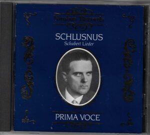 PRIMA VOCE: SCHLUSNUS – SCHUBERT LIEDER (CD)