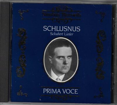 CD PRIMA VOCE: SCHLUSNUS – SCHUBERT LIEDER