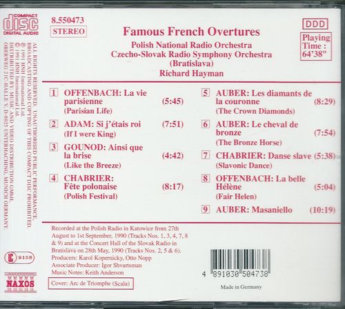 FAMOUS FRENCH OVERTURES – detail 1