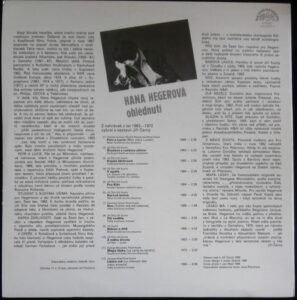 HANA HEGEROVÁ – OHLÉDNUTÍ (LP)