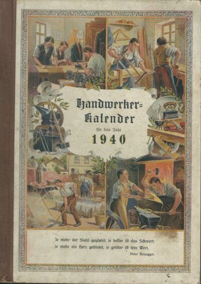HANDWERKER KALENDER FÜR DAS JAHR 1940 kalendář