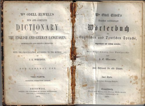 NEW AND COMPLETE DICTIONARY OF THE ENGLISH AND GERMAN LANGUAGES – detail 1
