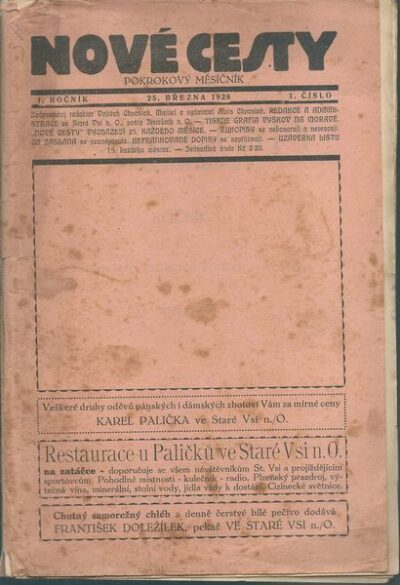 NOVÉ CESTY – ROČNÍK I. – Pokrokový Měsíčník