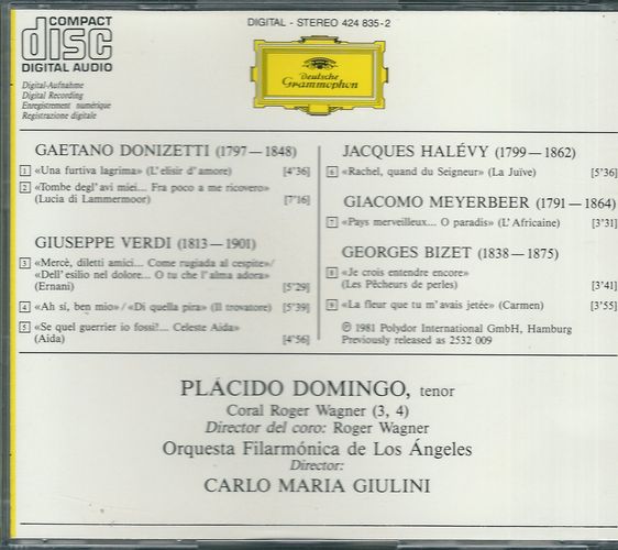 PLÁCIDO DOMINGO / CARLO MARIA GIULINI - "GALA OPERÍSTICA – detail 1