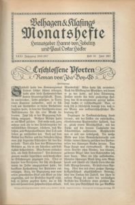 VELHAGEN & KLASINGS MONATSHEFTE – JAHRGANG 1916/1917