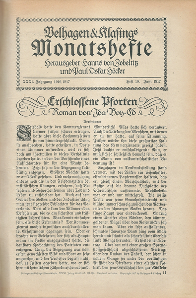 VELHAGEN & KLASINGS MONATSHEFTE – JAHRGANG 1916/1917