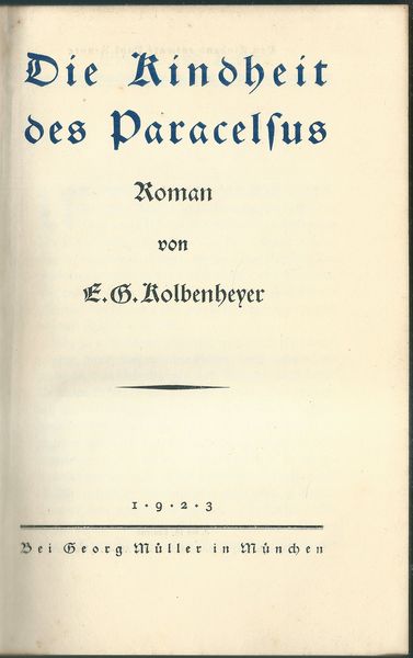 DAS DRITTE REICH DES PARACELSUS / DIE KINDHEID DES PARACELSUS / DAS GESTIRN DES PARACELSUS – detail 1