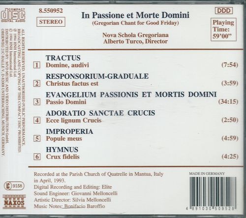 IN PASSIONE ET MORTE DOMINI - GREGORIAN CHANT FOR GOOD FRIDAY – detail 1