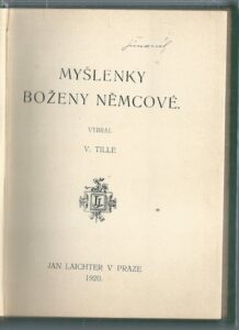 MYŠLENKY BOŽENY NĚMCOVÉ – Božena Němcová