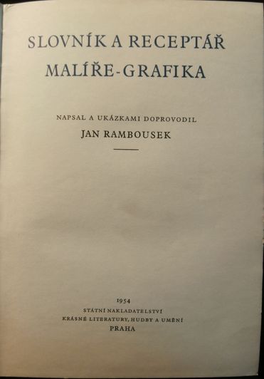 SLOVNÍK A RECEPTÁŘ MALÍŘE-GRAFIKA – detail 2