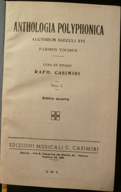 ANTHOLOGIA POLYPHONICA – Raph. Casimiri