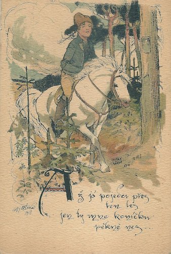azjapojeduprestenles AŽ JÁ POJEDU PŘES TEN LES pohlednice