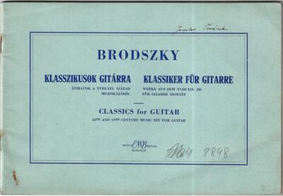 BRODSZKY FERENC – CLASSICS FOR GUITAR