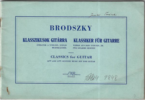 BRODSZKY FERENC – CLASSICS FOR GUITAR