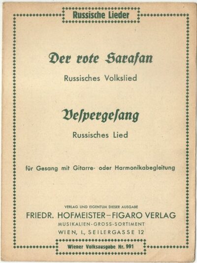 DER ROTE SARAFAN / VESPERGESANG