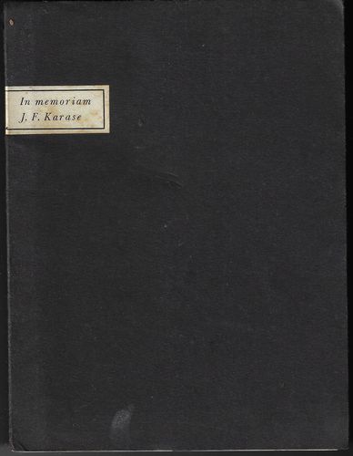 IN MEMORIAM J. F. KARASE – detail 1
