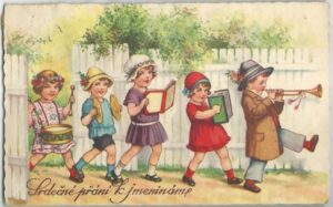 SRDEČNÉ PŘÁNÍ K JMENINÁM pohlednice