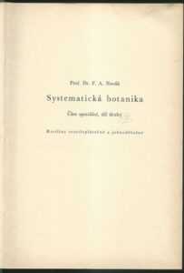 SYSTEMATICKÁ BOTANIKA