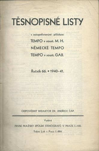 tesnlist TĚSNOPISNÉ LISTY, ROČ. 66-67, 1940-41