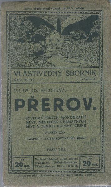 VLASTIVĚDNÝ SBORNÍK, ŘADA 3., SV. X. – PŘEROV – Jos. Bělohlav