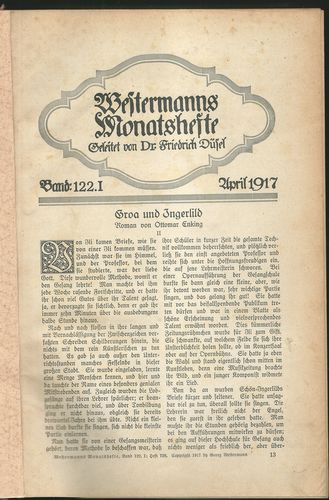 wmona WESTERMANNS MONATSHEFTE, BAND: 122.I, APRIL 1917
