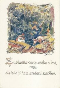 ZABLUDILA KRAVAREČKA V LESE pohlednice