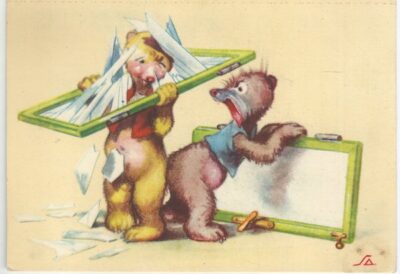 A. L. SALAČ: MEDVĚD ROZBIL SKLO pohlednice