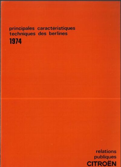 CITROEN – PRINCIPALES CARACTÉRISTIQUES TECHNIQUES DES BERLINES + 2x FOTO pohlednice