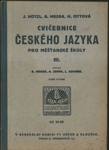 cvicesjzk CVIČEBNICE ČESKÉHO JAZYKA PRO MĚŠŤANSKÉ ŠKOLY III.