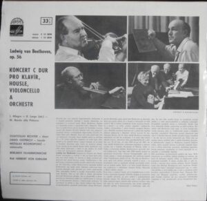L. V. BEETHOVEN – KONCERT C DUR PRO KLAVÍR, HOUSLE, VIOLONCELLO A ORCHESTR (LP)