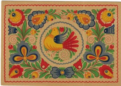 LIDOVÝ MOTIV – PTÁK pohlednice