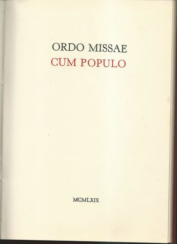 ORDO MISSAE CUM POPULO