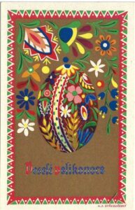 P. J. STŘEDOČESKÝ: MOTIV LIDOVÉHO UMĚNÍ Z CHODSKA pohlednice