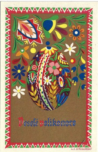 vesevelikonvejp P. J. STŘEDOČESKÝ: MOTIV LIDOVÉHO UMĚNÍ Z CHODSKA pohlednice