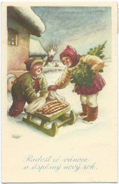 RADOSTNÉ VÁNOCE A ÚSPĚŠNÝ NOVÝ ROK pohlednice