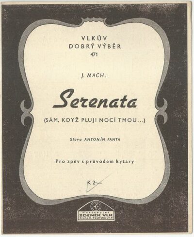 SERENATA (SÁM, KDYŽ PLUJI NOCÍ TMOU…) – Hudba Jarka Mach