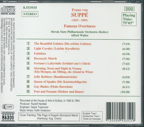 SUPPÉ - FAMOUS OVERTURES – detail 1