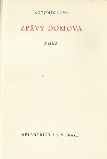 zpevdomvaasoo ZPĚVY DOMOVA – Antonín Sova