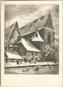 ČESKÉ BUDĚJOVICE: ZÁPADNÍ PRŮČELÍ KLÁŠTERA pohlednice