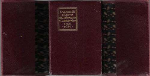 KALENDÁŘ DĚLNICTVA MEZINÁRODNÍHO VŠEODBOROVÉHO SVAZU 1926 kalendář