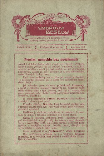 vydrbesdxiiired VYDROVY BESEDY, ROČ. XIII., Č. 8