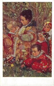 J. ÚPRKA – DĚTSKÉ PROCESÍ pohlednice