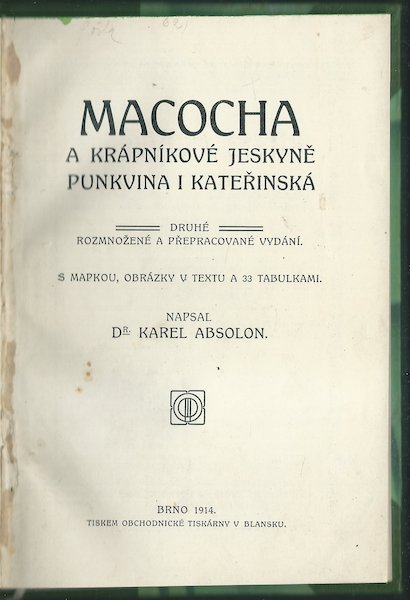 MACOCHA A KRÁPNÍKOVÉ JESKYNĚ PUNKVINA I KATEŘINSKÁ – detail 1