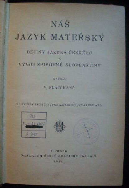 NÁŠ JAZYK MATEŘSKÝ – V. Flajšhans