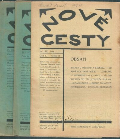NOVÉ CESTY – ROČNÍK III. – Pokrokový Měsíčník