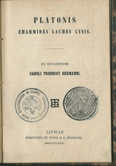 PLATONIS CHARMIDES LACHES LYSIS – C. F. Hermann