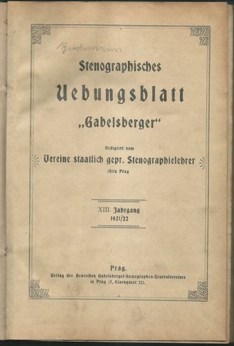 STENOGRAPHISCHES UEBUNGSBLATT „GABELSBERGER“