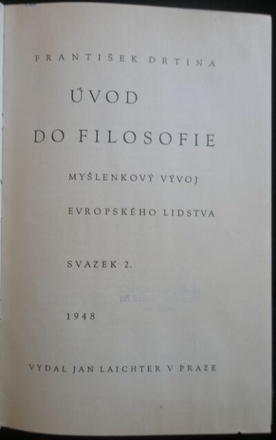 ÚVOD DO FILOSOFIE – František Drtina